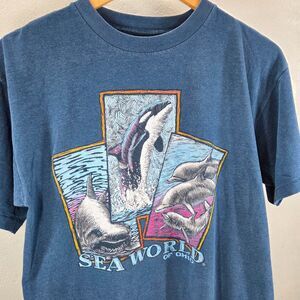 Vintage 90s Sea World Ohio Orca Dolphin Single Stitch USA T Shirt Sz L